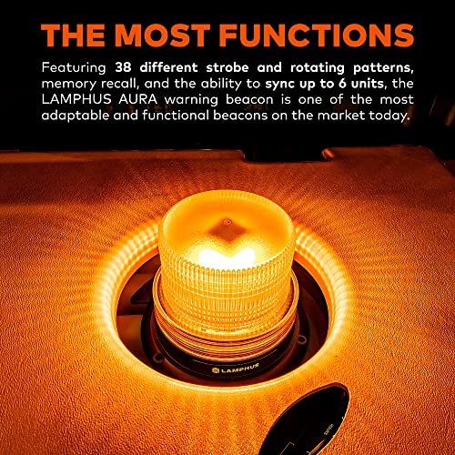 LAMPHUS Mini Aura 4 Inch 4W Amber LED Beacon Warning Strobe Light For Truck - color: Amber, size: 4"