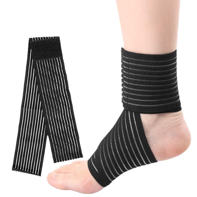 Adjustable Ankle Support Brace with Hook and Loop Closure – Breathable Anti-Slip Sports Wrap for Men Women, Sprain Recovery for Sports (1 Pair)