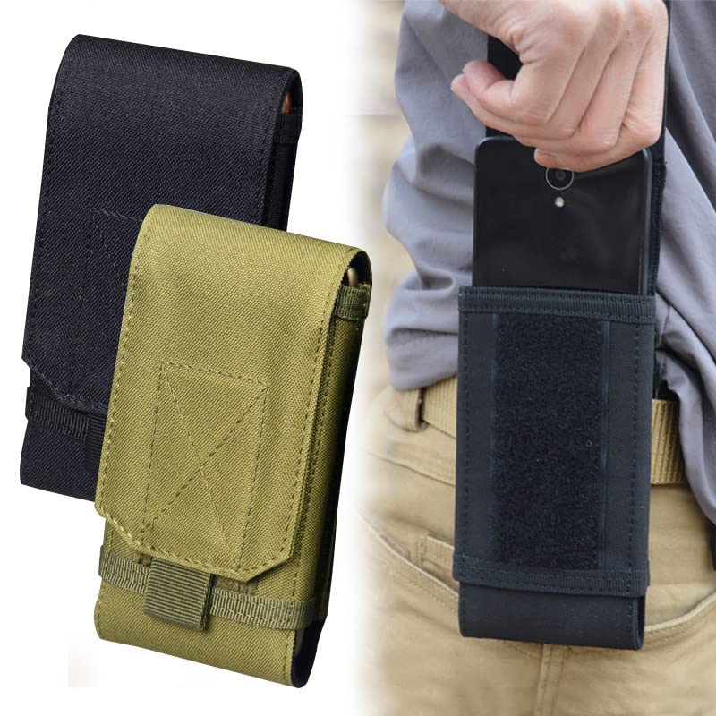 Universal Tactical MOLLE Holster Army Mobile Phone Belt Pouch EDC Security Pack Carry Accessory Kit Waist Bag Case Compatible iPhone 13 Pro X XS Max XR 7 8 6/6s Plus for Samsung Galaxy S10 S9 S8 Plus - color: #C (Big)