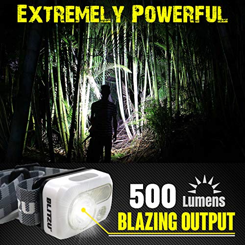 LED Headlamp, Rechargeable Super Bright Headlight Flashlight, Kids & Adults - color: White