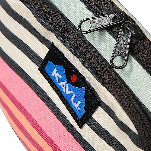 KAVU Canvas Spectator Belt Bag, Cotton Fanny Pack for Travel - color: Midsummer Stripe