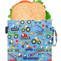 Fammart Reusable Sandwich Bag/Snack Bag for Kids & Adults, Dual Layer Lunch Bag with Handle, Washable, Food Safe, BPA Free (1-Pack, Car) - color: Large, 1 Pack - Car