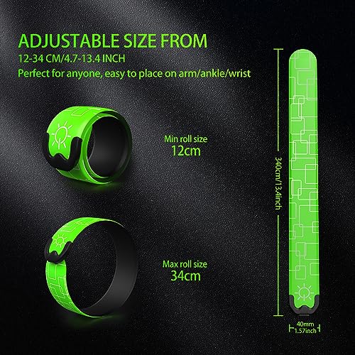 2 Pack LED Armband - Rechargeable Running Lights with Reflective Gear, High Visibility LED Wristband Lights - color: green