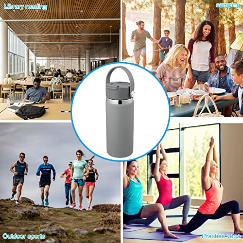 FLORAPELL Lid Compatible with Hydro Flask 12 16 18 20 32 40 OZ Wide Mouth, Flip Lid Replacement Lids with Flex Strap Handle, Leak-Proof Flask Cap for Hydro Flask Coffee Mug - color: Stone