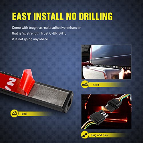 Nilight 60 Inch Truck Tailgate Light Bar Double Row 264 LEDs - color: Tailgate Red White