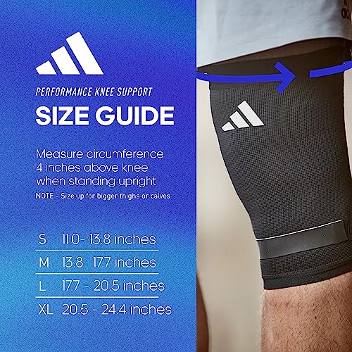 adidas Performance Climacool Knee Support Sleeve - Knee Sleeve for Support, Training, and Competitions - Ergonomic Design, Silicone Grip, Breathable Seamless Design - Black, Medium - size: Medium, style: Knee Support