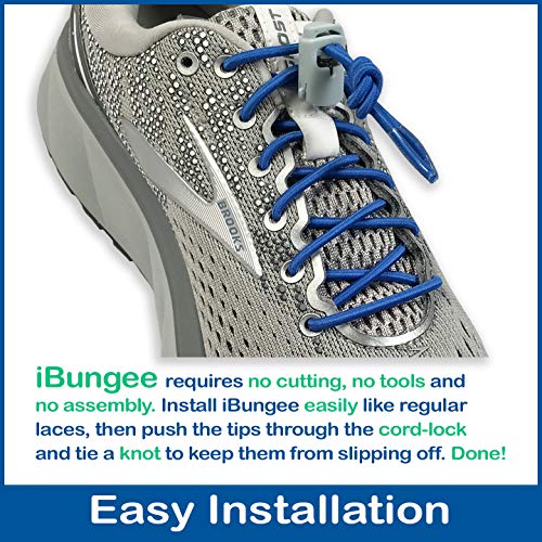 IBUNGEE LACES (Elastic No Tie Shoelaces (Made in the USA) - color: Royal Blue, size: 22-inch