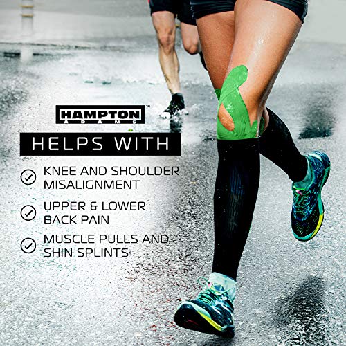 Hampton Adams Kinesiology Tape, Uncut Roll, Waterproof Muscle Support - color: Green, size: 2in x 135ft (1 Roll)