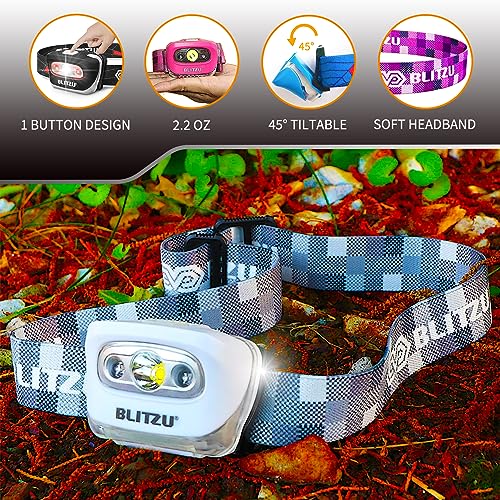 LED Headlamp, Super Bright Headlight Flashlight, Kids & Adults Outdoor Use - color: White