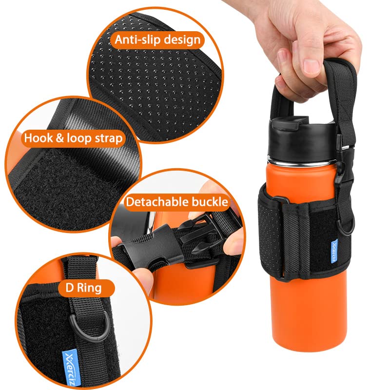 Xxerciz Water Bottle Carrier Holder with Handle Strap, Universal Water Bottle Sling Bottle Sleeve for Sports Gym Hiking Camping Walking