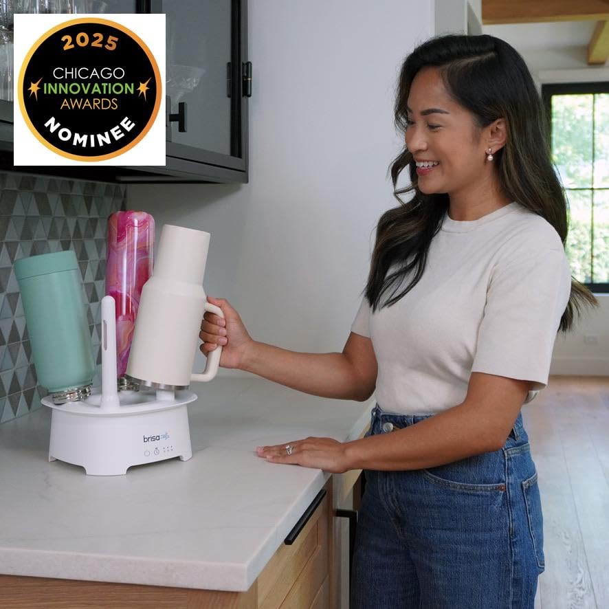 Brisa Rack: Powered Drying for reusables Water Bottles, Bags, and containers - Heated Air Drying Technology - Fast Drying Rack Appliance - Modernize eco-Living- Gray - color: Gray
