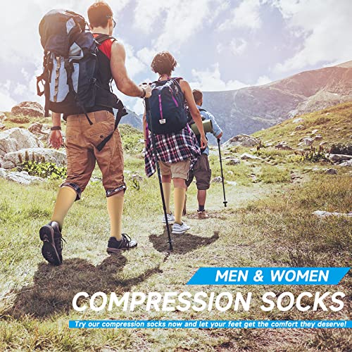 Toeless Compression Socks 15-20 mmHg, 2 Pairs open toe Knee High Support - color: B - Beige, size: Small-Medium
