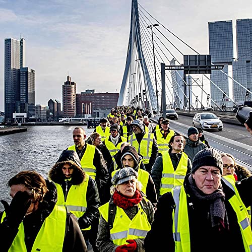 Safety Vests 10 Pack - Yellow Reflective High Visibility Construction ANSI Class 2 Work Vest for Men,Woman,Hi Vis Vest Mesh and Neon Silver Strip - color: Yellow