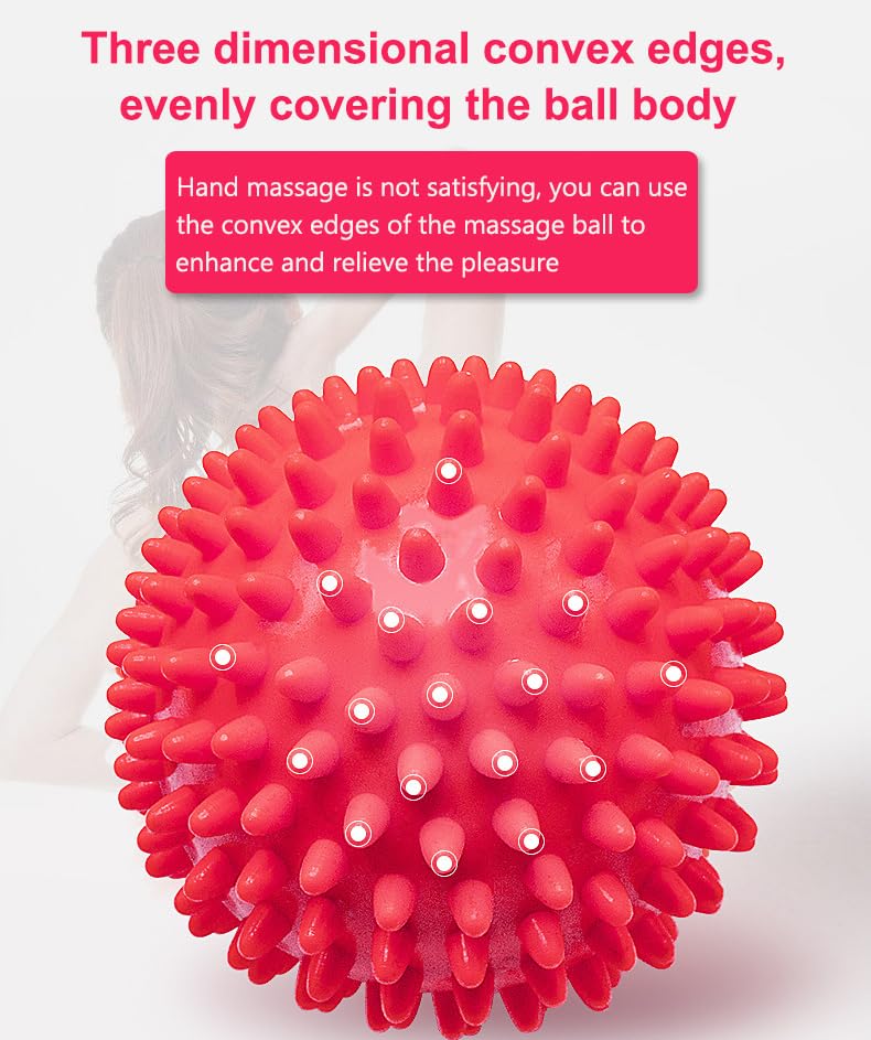 AKOAK 3" Hard Prick Massage Ball, Massage Roller for Plantar Fasciitis, Muscle Soreness Massage Ball - Exercise, Relaxation Massage Ball, Pack of 1 (Red) - color: Red