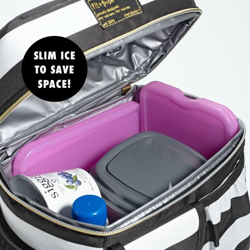 Cool Coolers by Fit & Fresh 4 Pack XL Slim Ice Packs, Quick Freeze Space Saving Reusable Ice Packs for Lunch Boxes or Coolers - color: Purple (4 Pack)