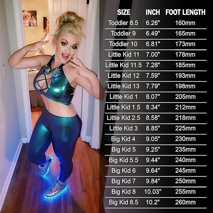 IGxx LED Light Up Shoes for Kids Boys Girls Sparkly Sneakers - color: Glitter Silver, size: 8.5 Toddler