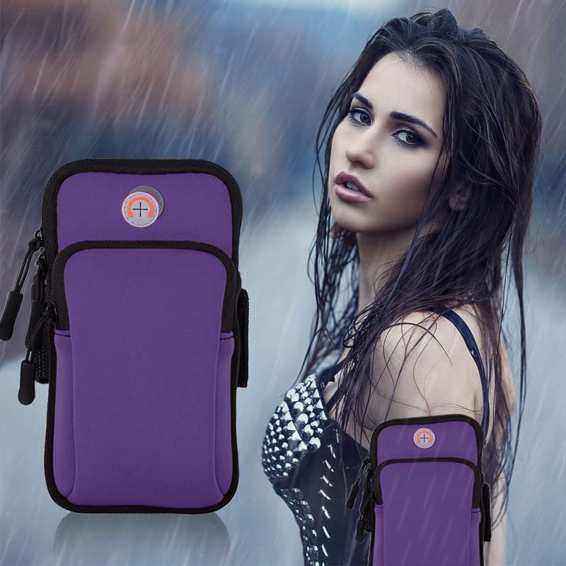 Phone Armband for iPhone Running Armband Cell Phone Holder iPhone 17 16 16e 15 14 13 12 11 Pro Max Xs Xr X 8 Plus Mini,Galaxy S26 S25 S24 S23 S20 Note Sports Exercise Workout Arm Band Sleeve - color: 3-Purple