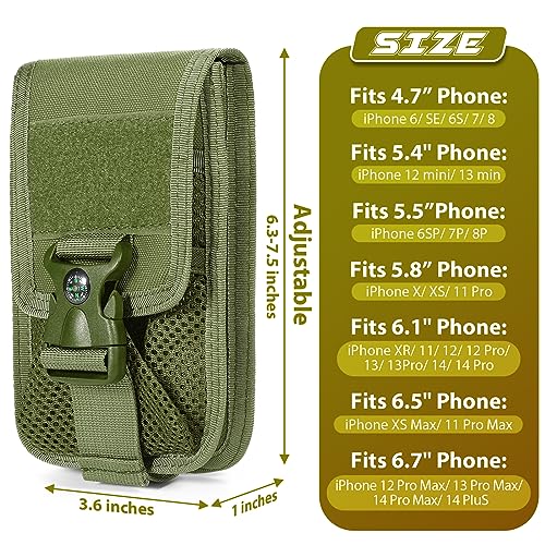 SOWHUP Tactical Molle Pouch Cell Phone Pouch Holster Small Utility EDC Pouch Gadget Organizer Bag - color: Army Green3