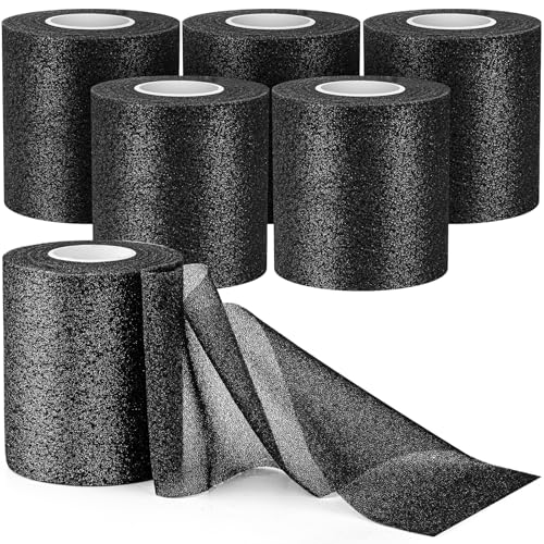 AYNAUHX Pre Wrap Prewrap Athletic Tape, 6 Pack Athletic Sports Wrap - Black - color: Black
