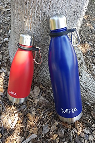 MIRA Durable Silicone Carrier with Carabiner Clip | Fits Any 12oz, 17oz and 25oz Cola Shaped Water Bottles for Outdoor Activities or Daily Use - size: 1 Pack