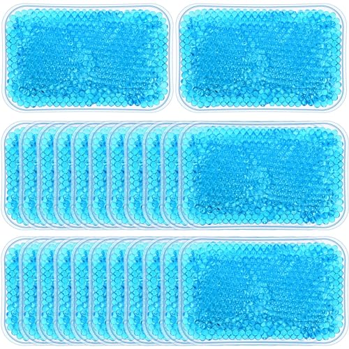 Trelaco 24 Pcs Gel Bead Ice Pack 4 x 6 Inch, Reusable Hot Cold Pack - color: Blue