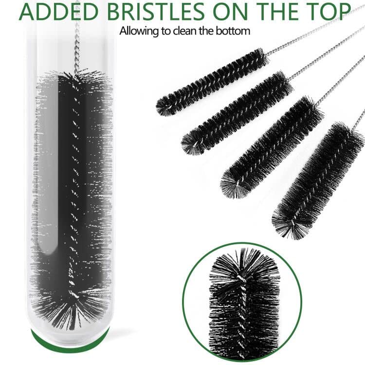 CiaraQ Bottle Cleaning Brushes, 9.8 Inch Nylon Tube Brush Set - color: Black, size: 9.8 Inch (10pcs)