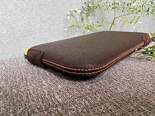 OneJoy Neoprene Phone Pouch, Lightweight Protective Cellphone Sleeve with Large Zipper Opening, Inner Pocket, Thermal Insulated, Durable Cell Phone Carrier for iPhone & Smartphones [ Brown ] - color: BrownYellow