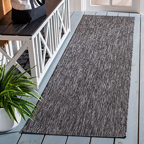 SAFAVIEH Courtyard Outdoor Runner Rug 2'3"x8', Black & Grey CY8520-53722 - color: Black/Grey, size: 2'3" x 8' (Runner)