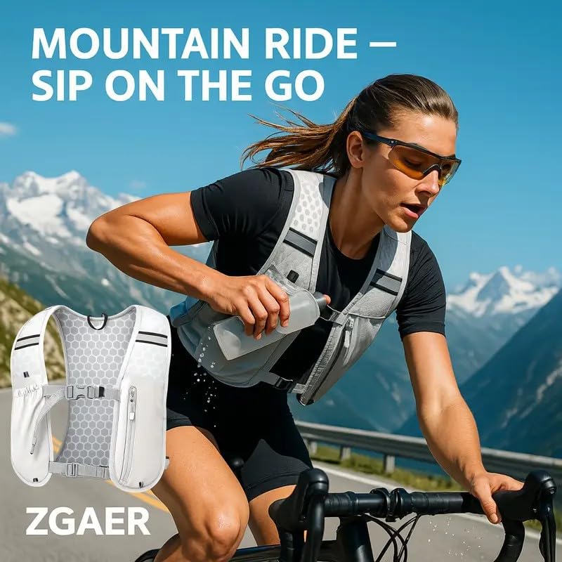 Sports Running Vest - Lightweight Breathable Anti-Bounce Storage Gear with Compartments for Trail Running Outdoor Sports