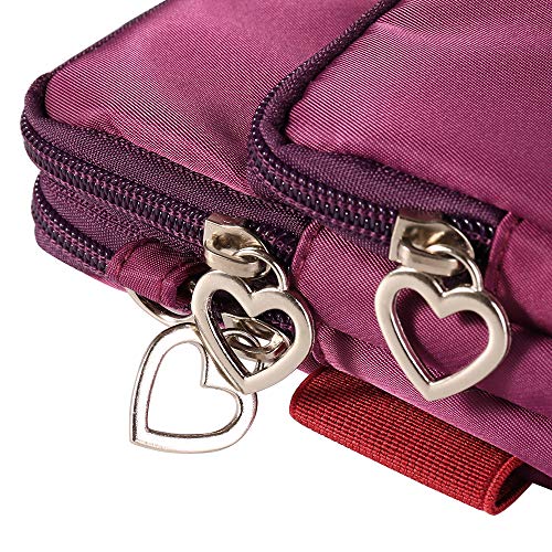 Women Small Crossbody Bag Cell Phone Purse Shoulder Pouch Armband Wallet Case Handbag for iPhone Samsung Google Pixel - color: Purple