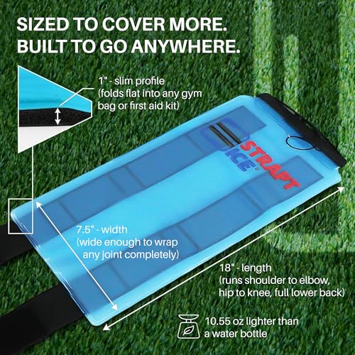 an Ice Bag that is Fillable, Reusable & Wearable - Instant Cold and Heat Therapy for Shoulder, Knee, Elbow & Back Pain Relief - Injuries, Inflammation & Recovery - 7.5" x 18" - Blue - color: Blue