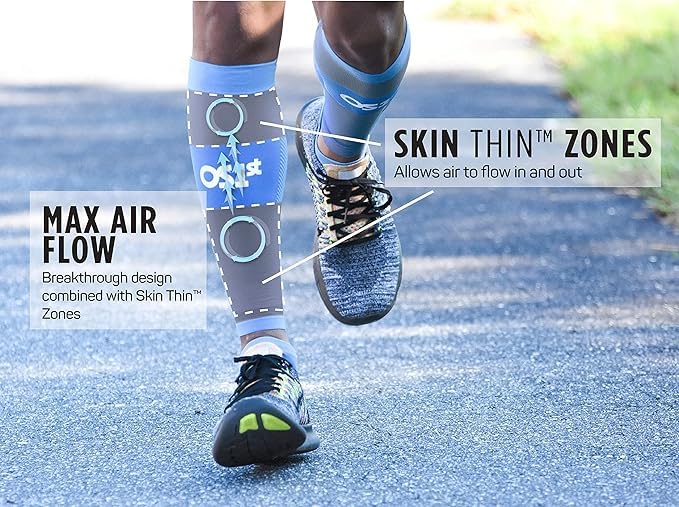 OS1st Thin Air Compression Calf Sleeves TA6 for running, maximizing airflow and relieving shin splints - color: White, size: Large
