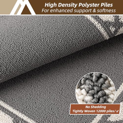 COSY HOMEER Washable Kitchen Rugs Sets of 2 Non-Slip Kitchen Mats,Grey - color: Grey, size: 24"x35" + 24"x60"