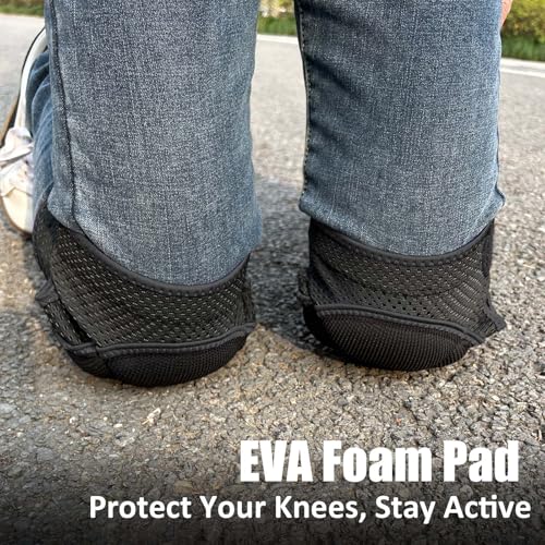 Gardening Knee Pads for Women Mens, wtih Adjustable Elastic Straps, Black M - color: Black, size: Medium