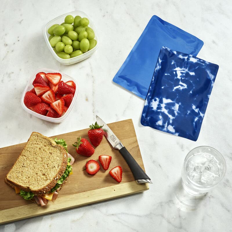 Fit & Fresh Cool Coolers Soft Ice Packs for Lunch Bags & Coolers, 2pk - color: Blue Tie Dye (2 Pack)
