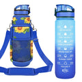 32 oz Water Bottles with Strap & Straw, Sport Motivational Water Bottles - color: Sunflowers