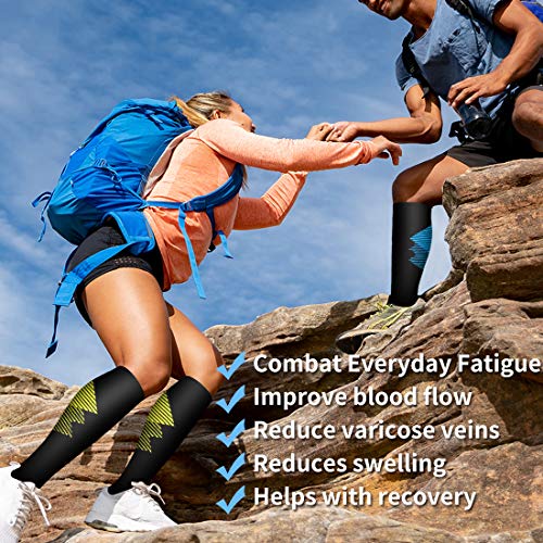 COOLOVER Compression Socks for Women and Men - Best for Circulation, Running, Athletic, Recover, Nurse, Travel - color: A1
