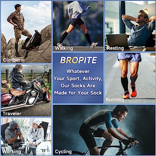 bropite Zipper Compression Socks Women & Men - 2Pairs Calf Knee High 15-20mmHg Open Toe Compression Stocking suit for Walking - color: Black Copper Open Toe, size: Large-x-large