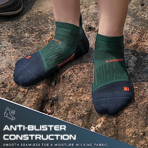 Rahhint Running Ankle socks Coolmax Moisture Wicking & Breathable Cushioned - color: Green, size: Medium