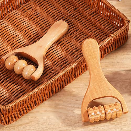 Natural Wood Massage Roller Natural Wood Massager Handheld Body and Face Massager Wellness Massage Equipment