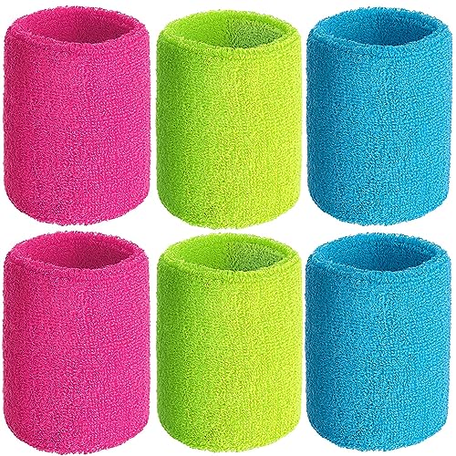 WILLBOND Wrist Sweatbands - color: Neon pink, neon green, sky blue