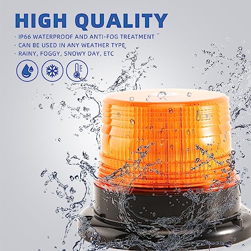 Amber Rooftop Beacon Strobe Lights w/Magnetic Base, 1-Pcs - color: 1× Amber