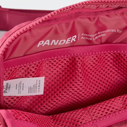 Pander Nylon Fanny Pack for Women, Two-Way Zipper Crossbody Bag - color: Hot Pink