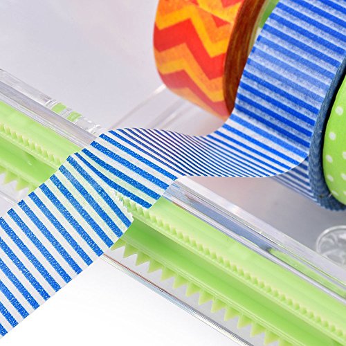 2pcs HomDSim Washi Tape Dispenser Cutter, Roll Holder Organizer, Masking Desktop DIY Sticker Cutter Holder Storage Box - Green - color: Green