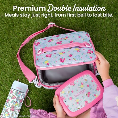 Bentgo Kids Prints Double-Insulated Reusable Lunch Bag - color: Blooming Floral