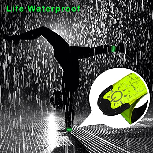 LED Safety Wristband Lights - Rechargeable Light Up Arm Ankle Band Kids Magic Slap Glow Bracelets Reflective Belt High Visibility for Night Cycling Walking Joggers Running Gear - color: Green