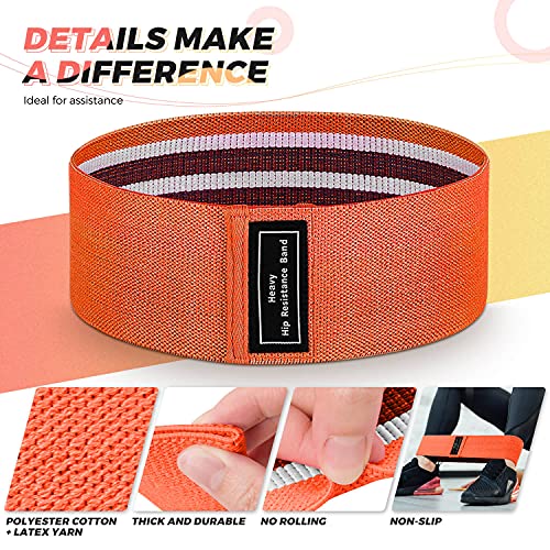 Fabric Resistance Bands for Working Out, 3-Set Exercise Loops for Home Gym - color: Blue