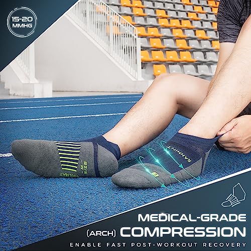 Rahhint Running Ankle socks Coolmax Moisture Wicking & Breathable Cushioned - color: Blue, size: Medium