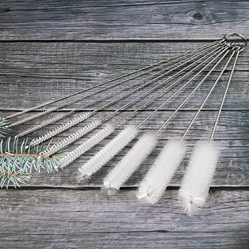 CiaraQ Bottle Cleaning Brushes, 9.8 Inch Nylon Tube Brush Set - color: White, size: 9.8 Inch (10pcs)