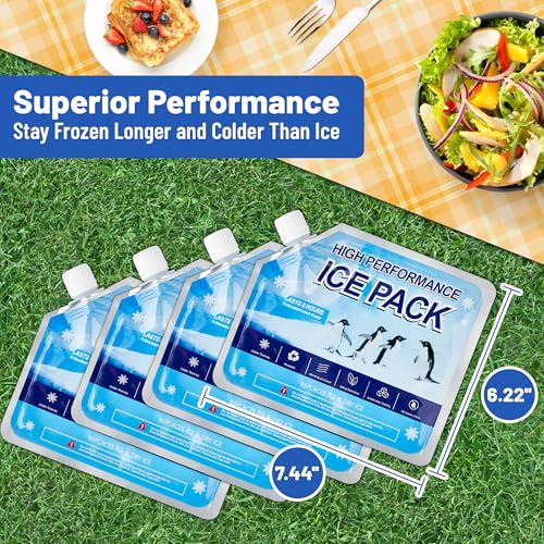 Reusable Ice Packs for Cooler, Freezer Ice Packs for Lunch Boxes, Cooler Ice Packs for Camping Gear, Fishing - size: Medium